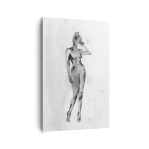 Impression sur toile - Image sur toile - Croquis d'une silhouette de femme en nuances de gris - 80x120cm - Etude de l'idéal de la féminité - Décoration murale moderne pour le salon et la chambre ARTTOR