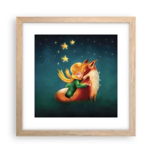 Affiche dans un chêne clair - Poster - Petit Prince - 30x30 cm