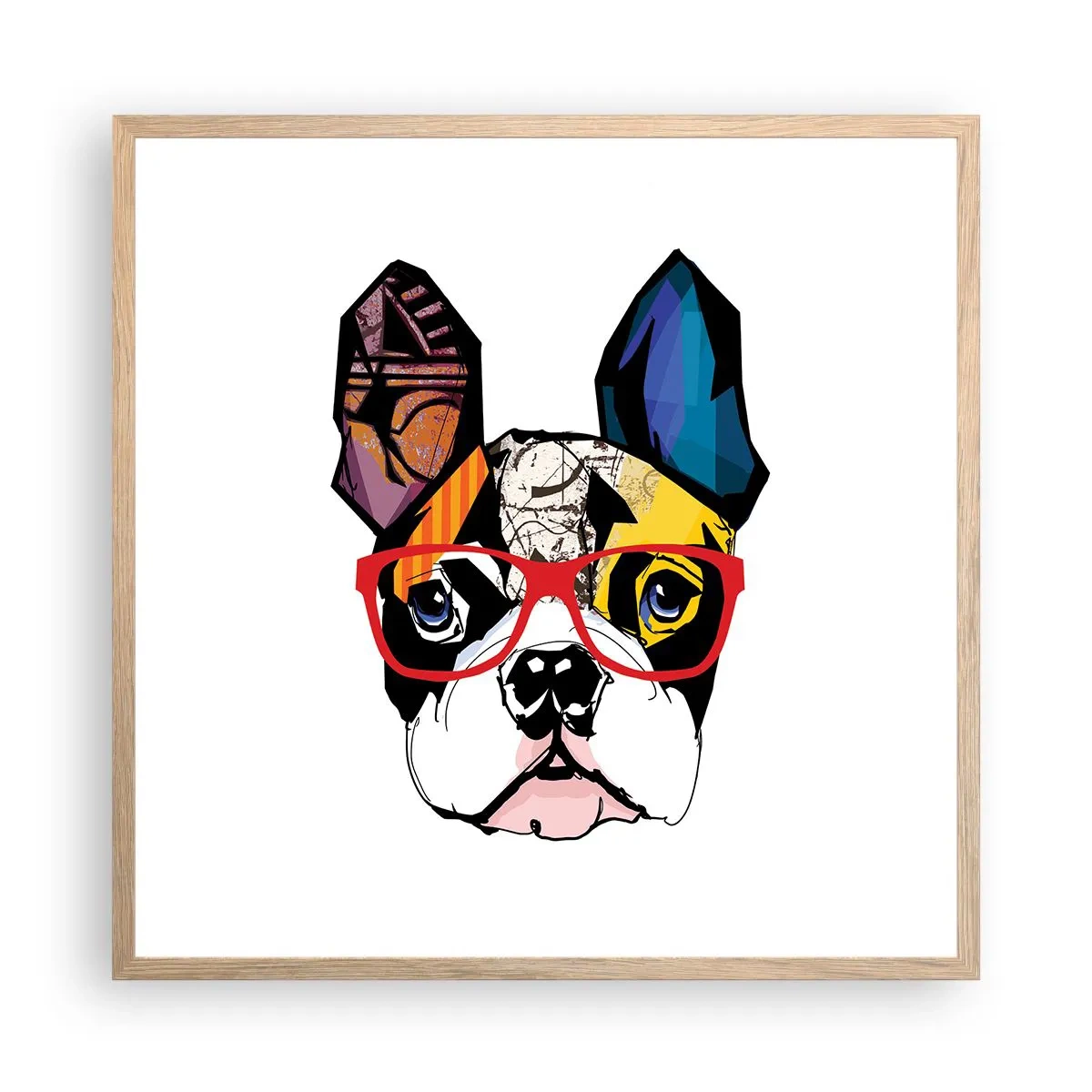 Affiche dans un chêne clair - Poster - Intellectuel - 60x60 cm