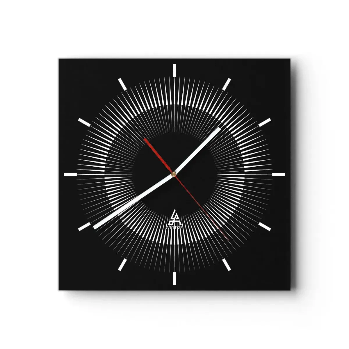 Horloge murale - Pendule murale - Soleil noir - 40x40 cm