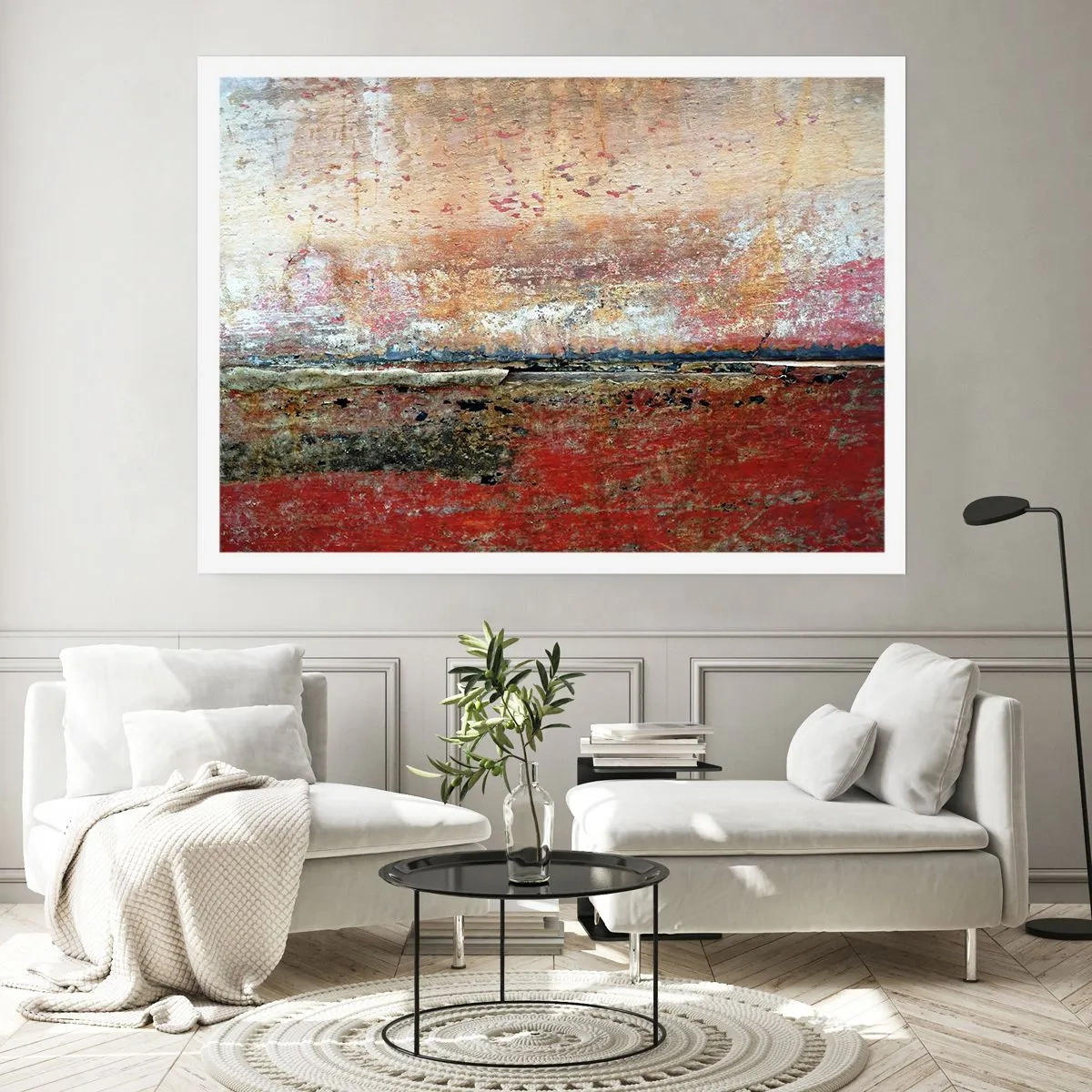 Affiche - Poster - Une composition abstraite inspirée de la mer et de la nature. - 100x70cm - C'est peut-être la mer - Décoration murale moderne pour le salon et la chambre ARTTOR