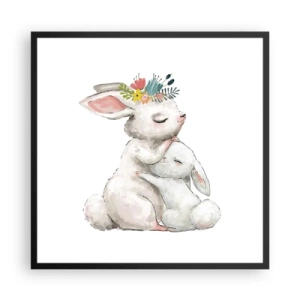 Affiche dans un cadre noir - Poster - Maman irremplaçable - 60x60 cm