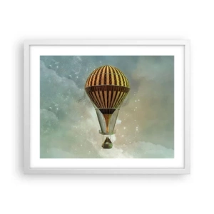 Affiche dans un cadre blanc - Poster - Vols pionniers - 50x40 cm