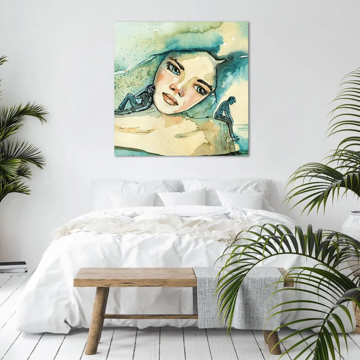 Impression sur toile - Image sur toile - Suis-je bleu? - 40x40 cm