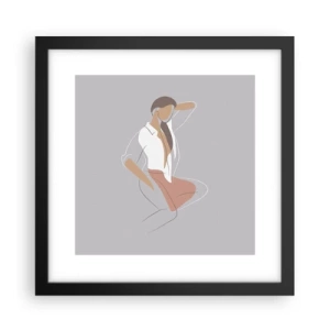 Affiche dans un cadre noir - Poster - Contour gracieux - 30x30 cm