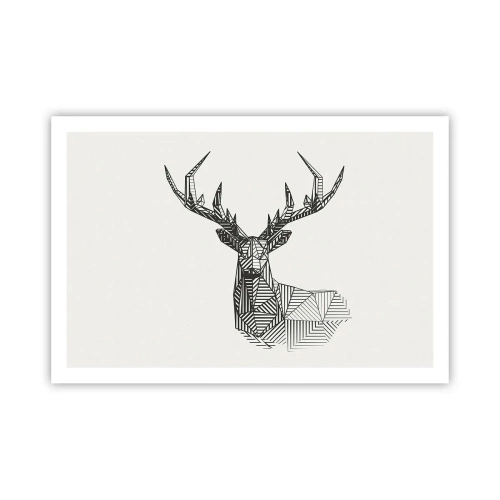 Affiche - Poster - Cerf dans un style cubique - 91x61 cm