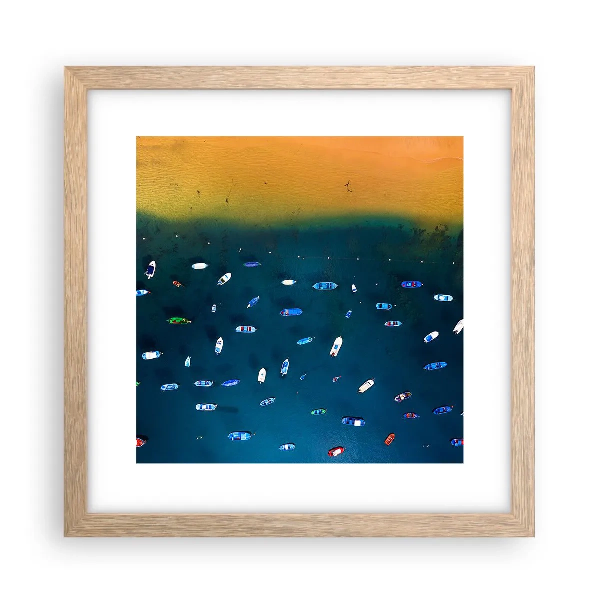 Affiche dans un chêne clair - Poster - Jeu de vacances - 30x30 cm