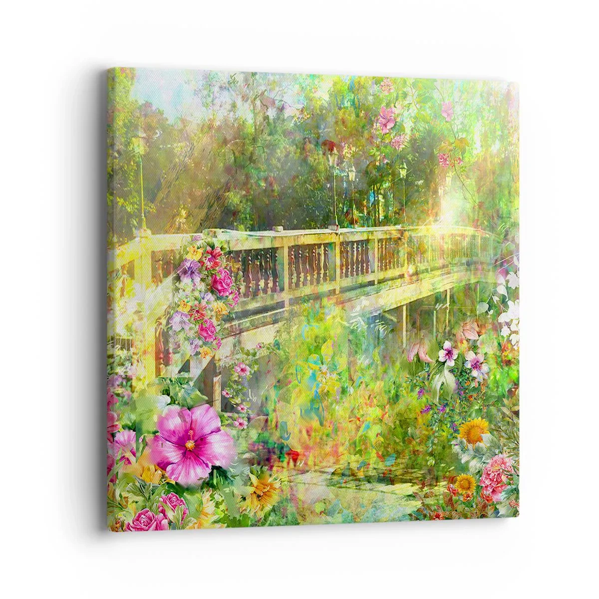 Impression sur toile - Image sur toile - Le soupire d'un pont de printemps - 40x40 cm