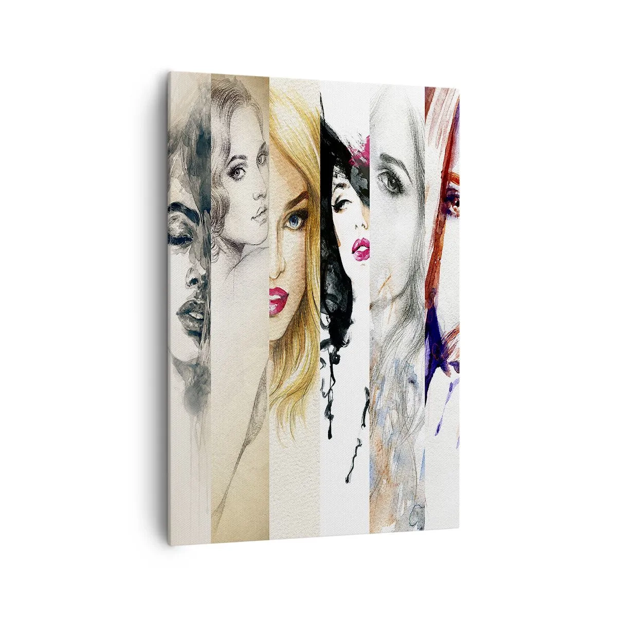 Impression sur toile - Image sur toile - Une collection de portraits de femmes dans divers styles artistiques. - 70x100cm - Et c'est toujours TOI - Décoration murale moderne pour le salon et la chambre ARTTOR