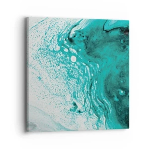 Impression sur toile - Image sur toile - Se fondre dans le bleu et le turquoise - 40x40 cm