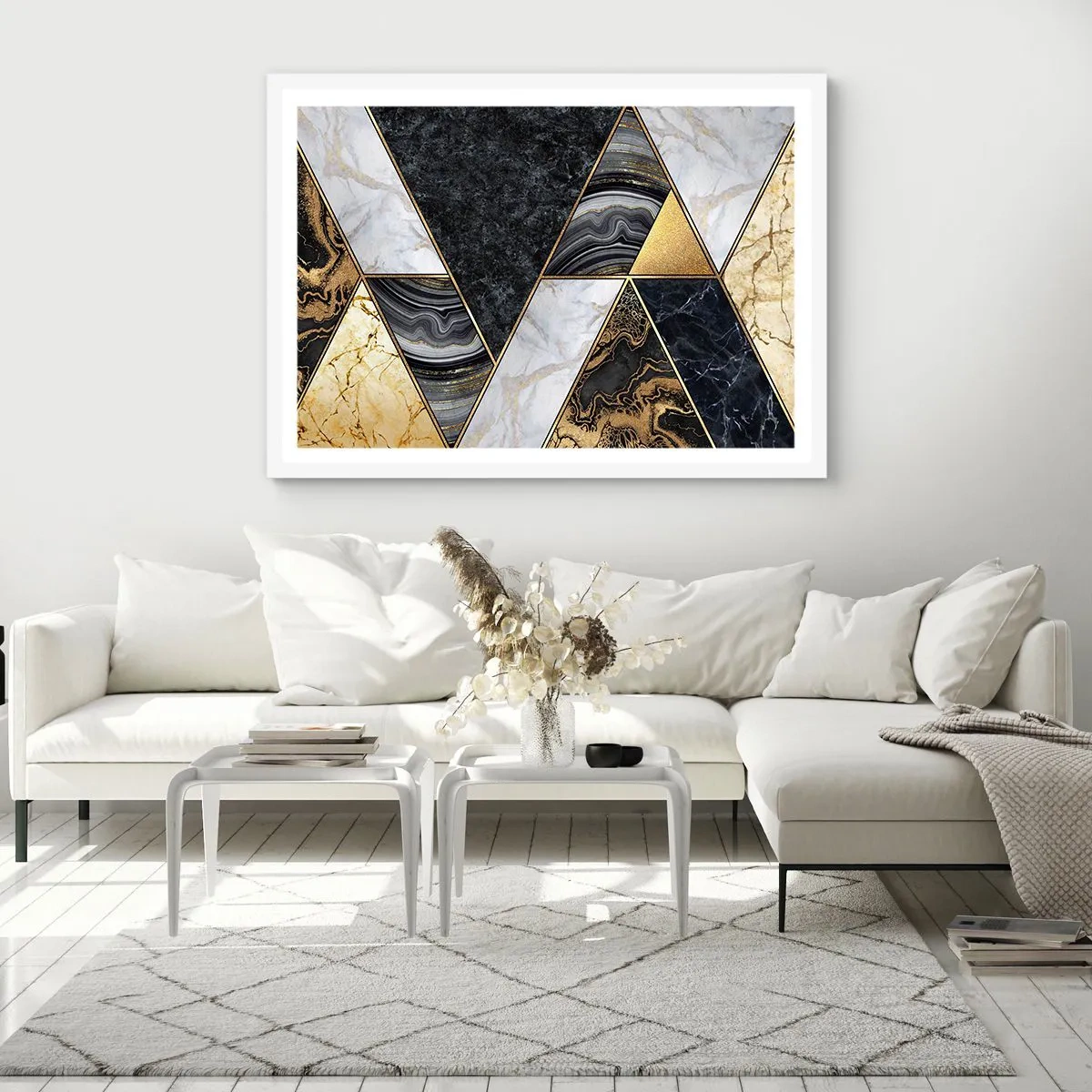 Affiche dans un cadre blanc - Poster - Pierre après pierre - 91x61 cm