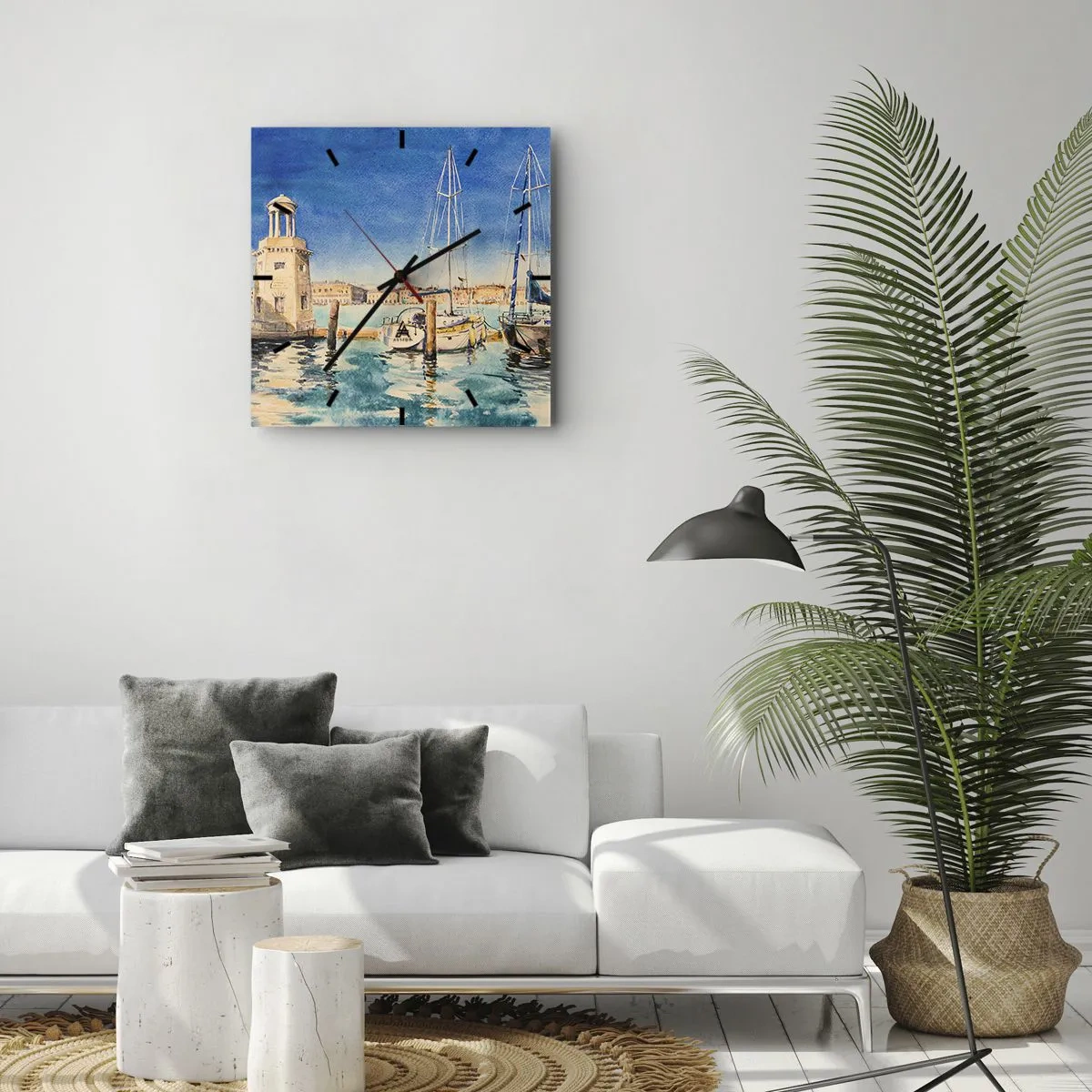 Horloge murale - Pendule murale - Lagune ensoleillée - 40x40 cm