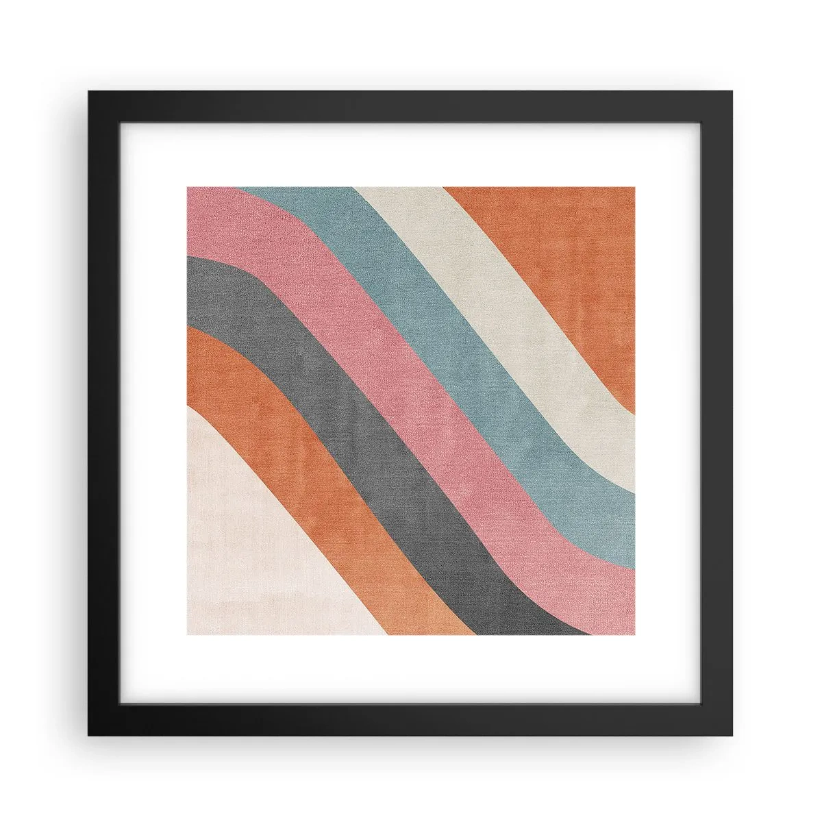 Affiche dans un cadre noir - Poster - Composition diagonale – mouvement - 30x30 cm
