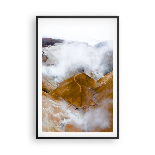 Affiche dans un cadre noir - Poster - Le charme brut de l'Islande - 61x91 cm