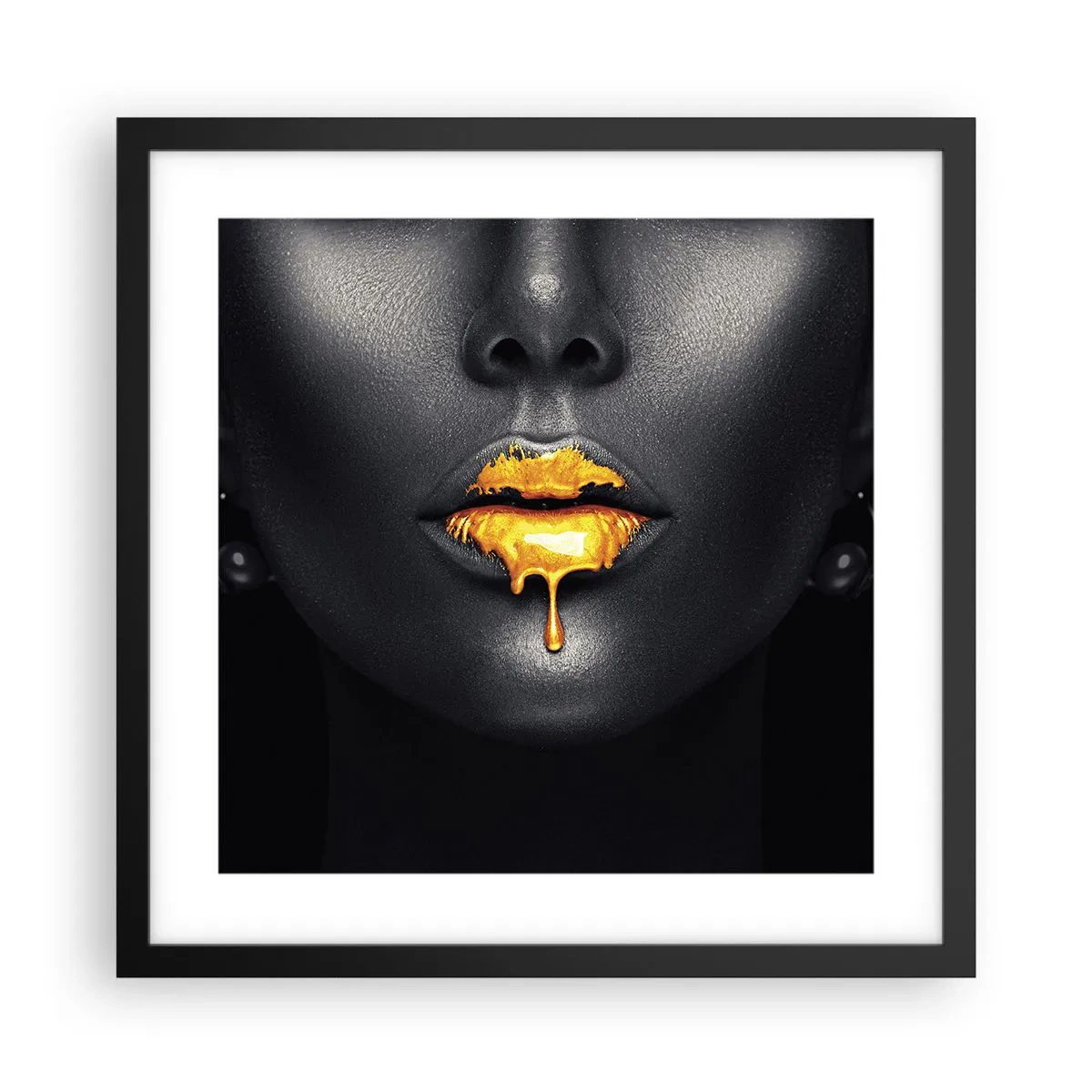 Affiche dans un cadre noir - Poster - Bouche d'or - 40x40 cm