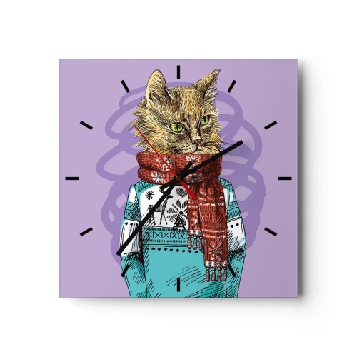 Horloge murale - Pendule murale - Le chat, pas uniquement dans les chaussures - 40x40 cm