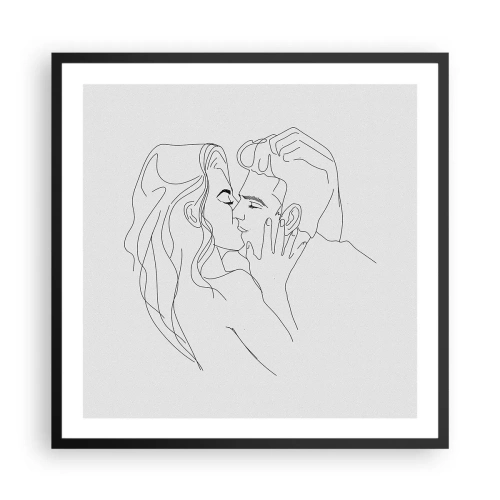 Affiche dans un cadre noir - Poster - La même ligne - 60x60 cm