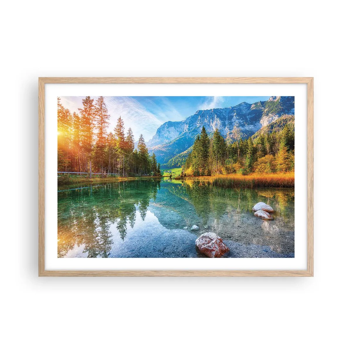 Affiche dans un chêne clair - Poster - Douceur automnale - 70x50 cm