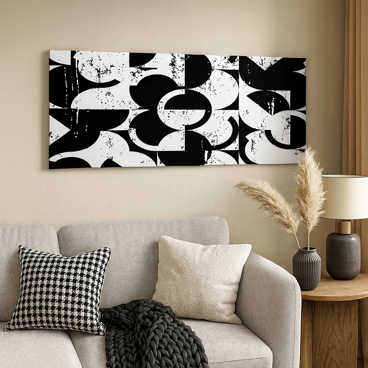 Impression sur toile - Image sur toile - Le blanc est blanc et le noir est noir - 30x30 cm