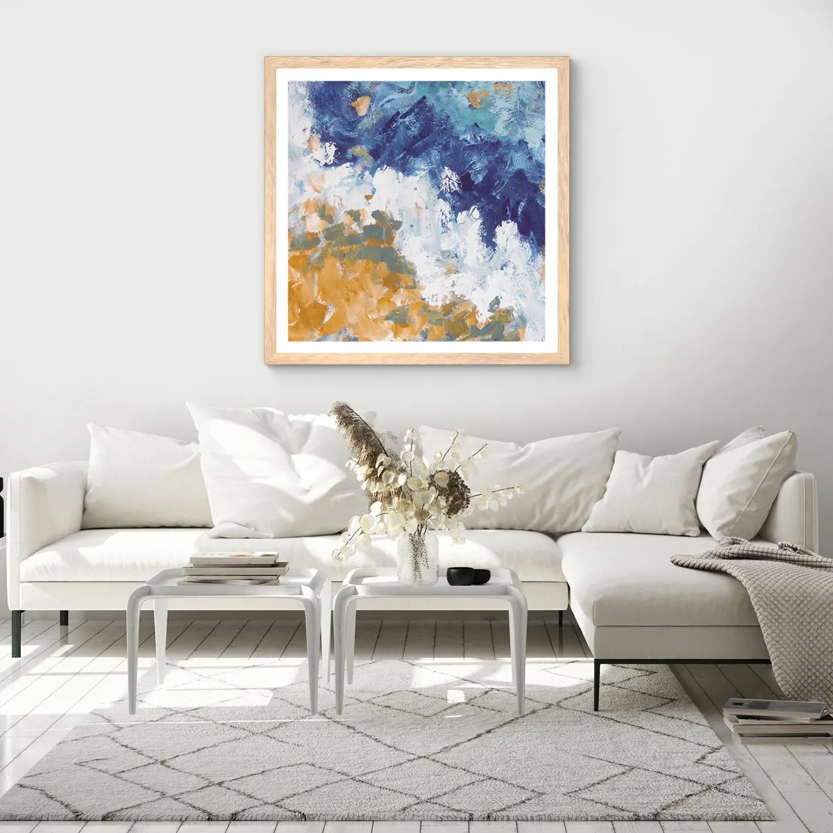 Affiche dans un chêne clair - Poster - Danse des éléments - 60x60 cm