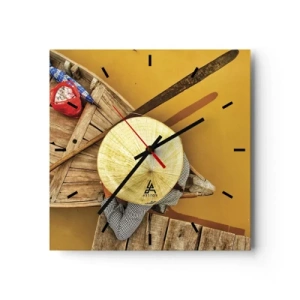 Horloge murale - Pendule murale - La vie sur le fleuve Jaune - 40x40 cm