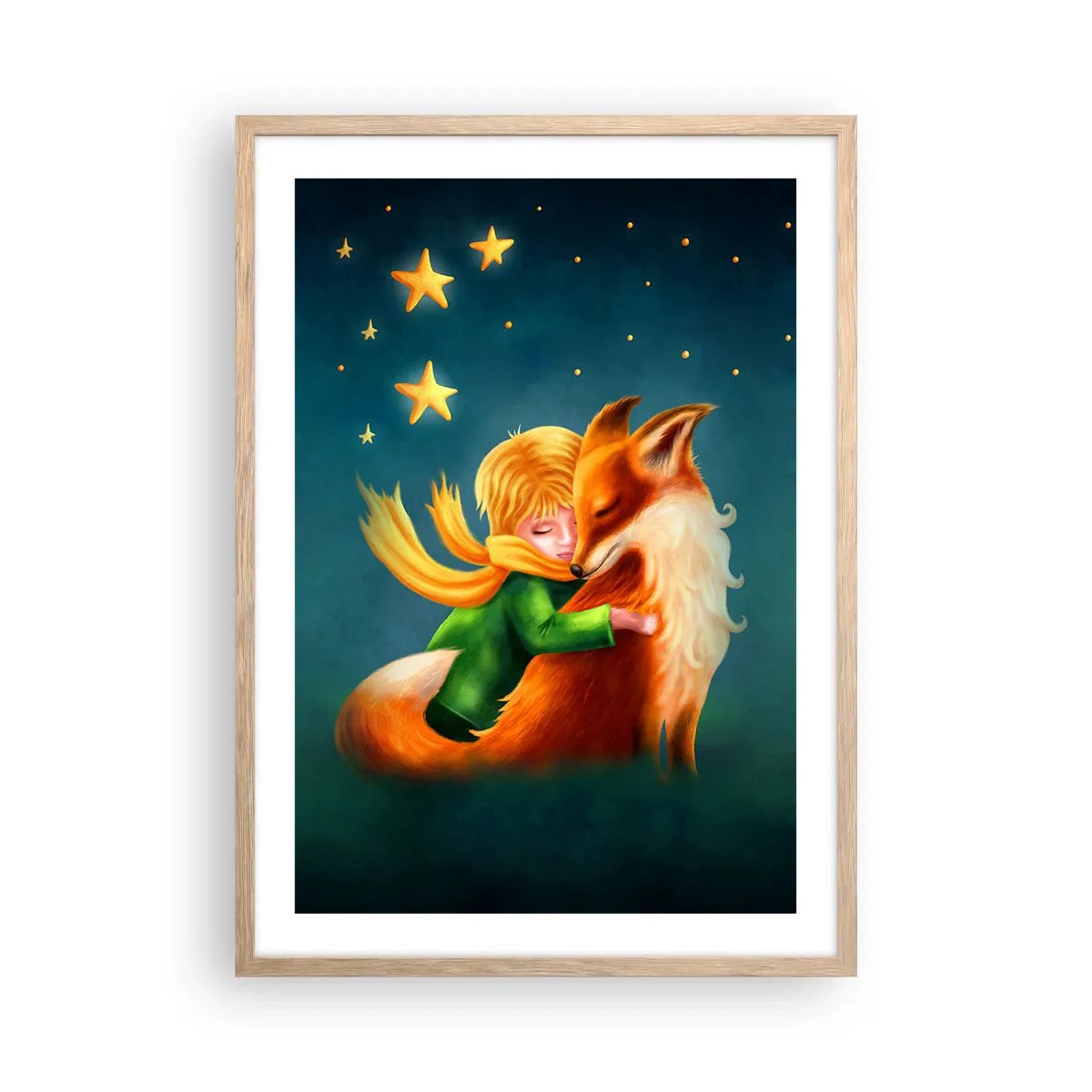 Affiche dans un chêne clair - Poster - Petit Prince - 50x70 cm