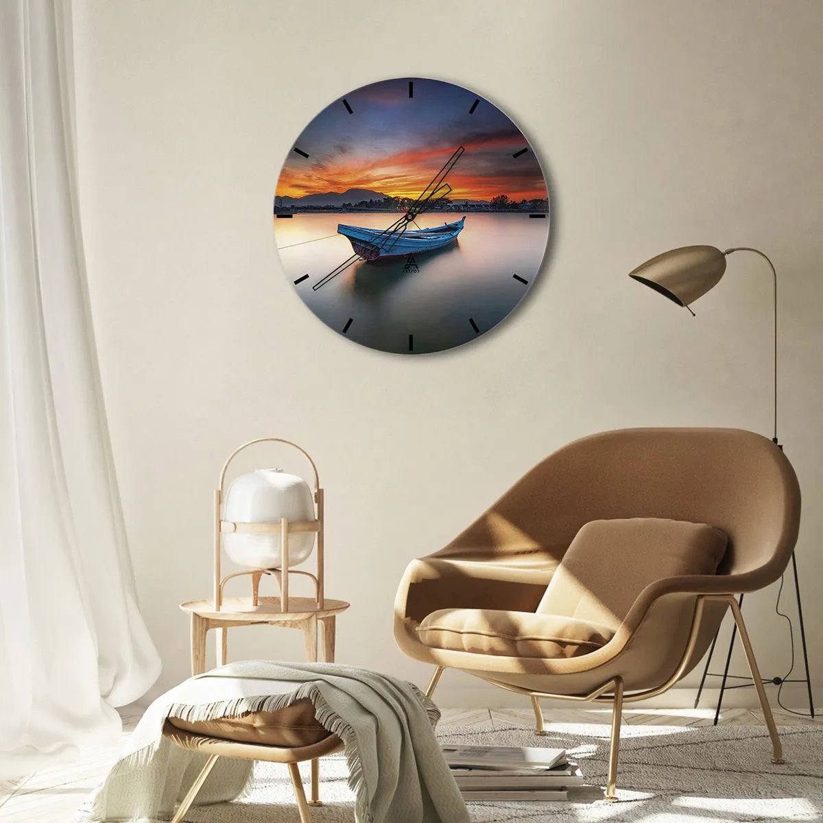 Horloge murale - Pendule murale - Une bonne nuit arrive - 40x40 cm