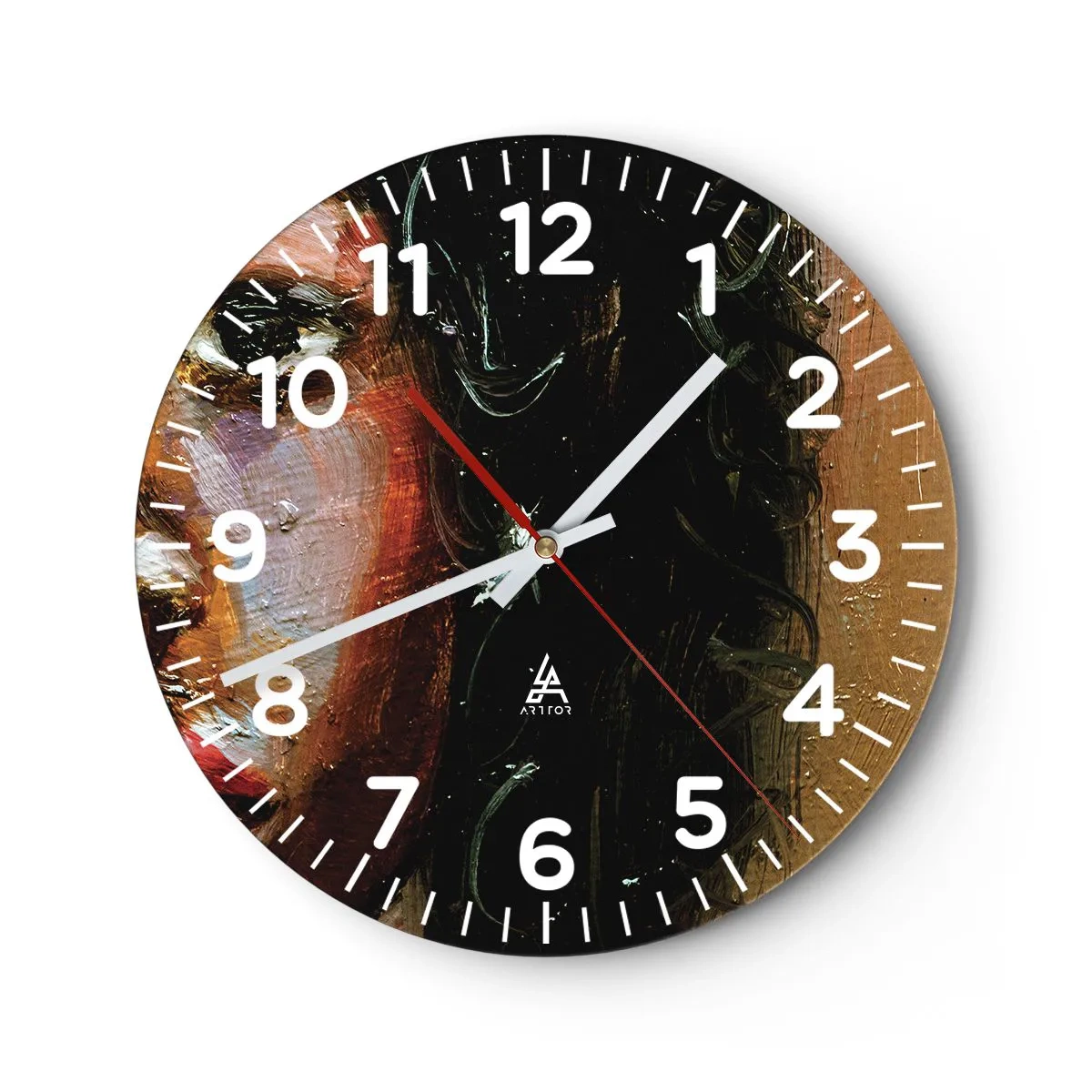Horloge murale - Pendule murale - Noir et brillant - 30x30 cm