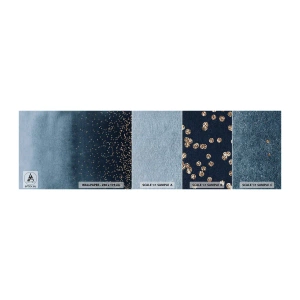 Échantillon de Papier Peint Premium Canvas - Composition - phases bleues - Abstraction, Morceau, Conception - 100x30 cm