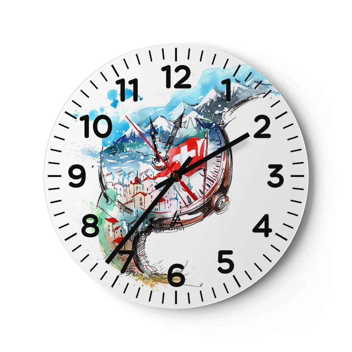 Horloge murale - Pendule murale - L'esprit de la Suisse - 30x30 cm