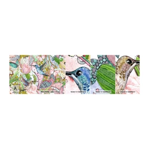 Échantillon de Papier Peint Autocollant Deluxe Sticker - Empêtré dans les vignes - Fleurs, Oiseau, Papillon - 100x30 cm