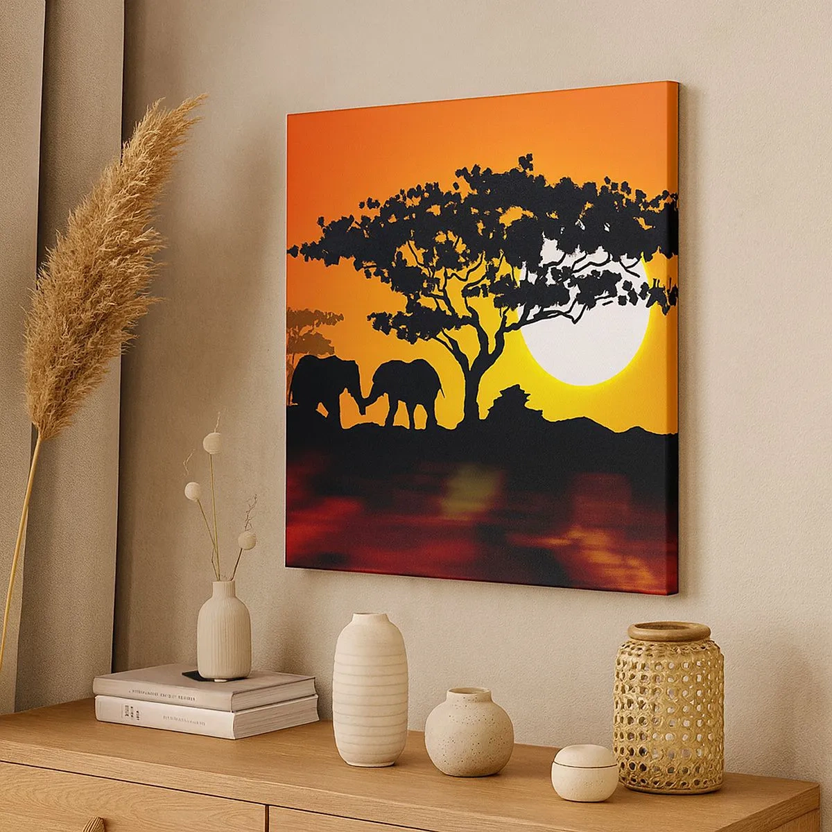 Impression sur toile - Image sur toile - Rencontre dans la savane - 30x30 cm