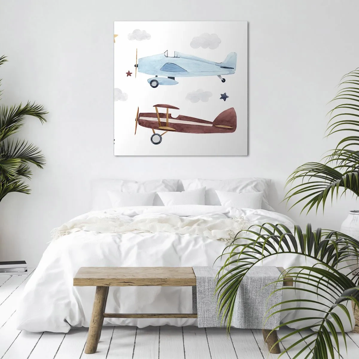 Impression sur toile - Image sur toile - Monsieur le pilote, nous vous attendons ! - 30x30 cm