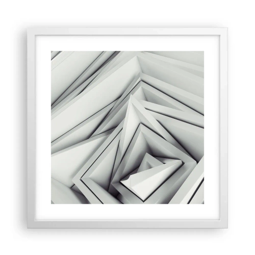 Affiche dans un cadre blanc - Poster - Bourgeon d’angles vifs - 40x40 cm
