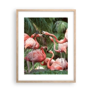 Affiche dans un chêne clair - Poster - Potins d'après-midi - 40x50 cm