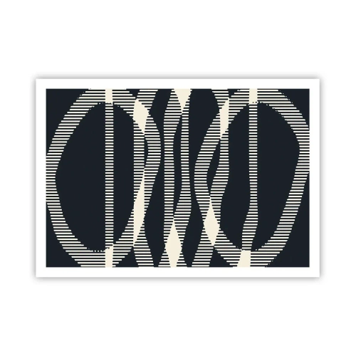 Affiche - Poster - Lignes géométriques dans des tons clairs sur un fond sombre - 100x70cm - Une tentative de briser l'obscurité - Décoration murale moderne pour le salon et la chambre ARTTOR