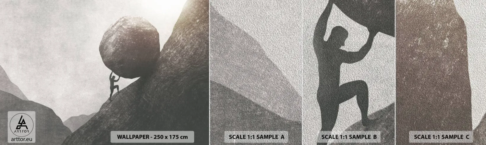 Échantillon de Papier Peint Premium Sand - Je crois contre tout espoir - Abstraction, Morceau, Forcer - 100x30 cm