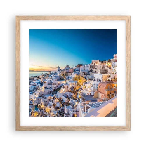 Affiche dans un chêne clair - Poster - L'essence de la grecque - 40x40 cm