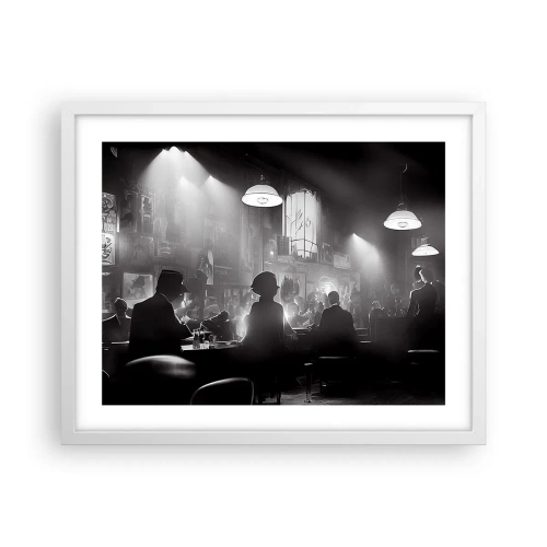 Affiche dans un cadre blanc - Poster - Dans une ambiance jazz - 50x40 cm