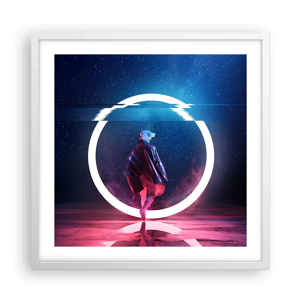 Affiche dans un cadre blanc - Poster - Entre deux mondes - 50x50 cm