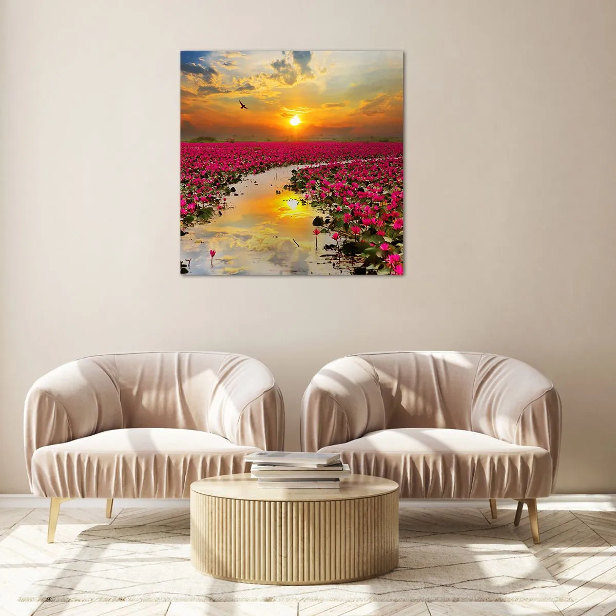 Impression sur verre - Image sur verre - La vie secrète du lac - 30x30 cm