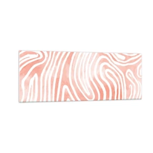 Impression sur verre - Image sur verre - Motif abstrait dans les tons de rose et de blanc - 140x50cm - Dans le labyrinthe de corail - Décoration murale moderne pour le salon et la chambre ARTTOR