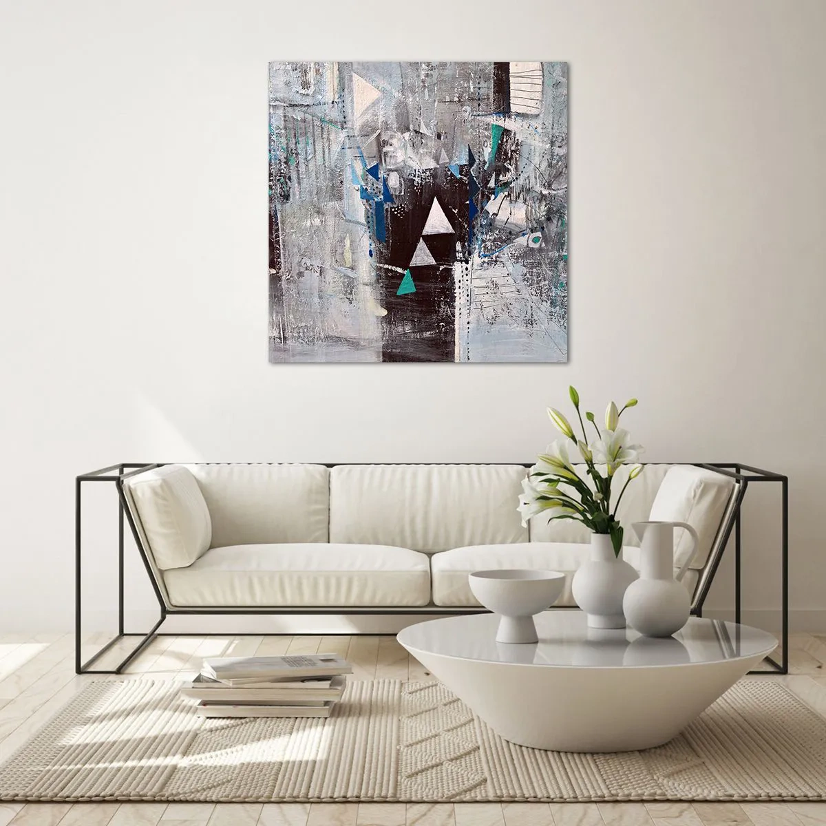 Impression sur verre - Image sur verre - Ordre prioritaire des triangles - 50x50 cm