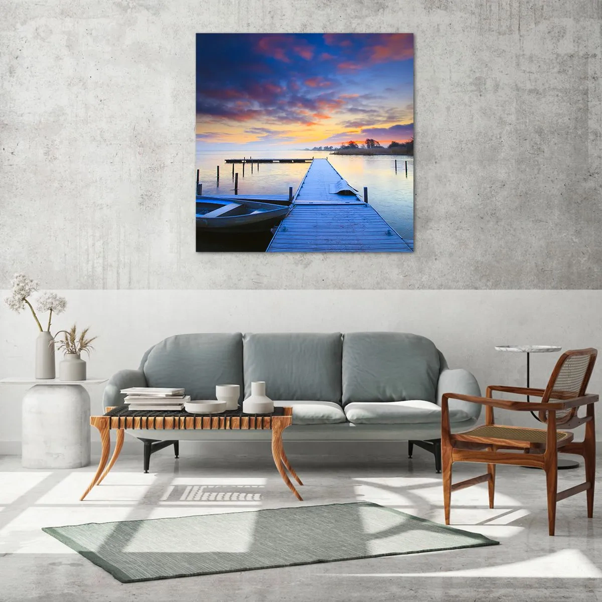 Impression sur verre - Image sur verre - Calme violet-doré - 30x30 cm