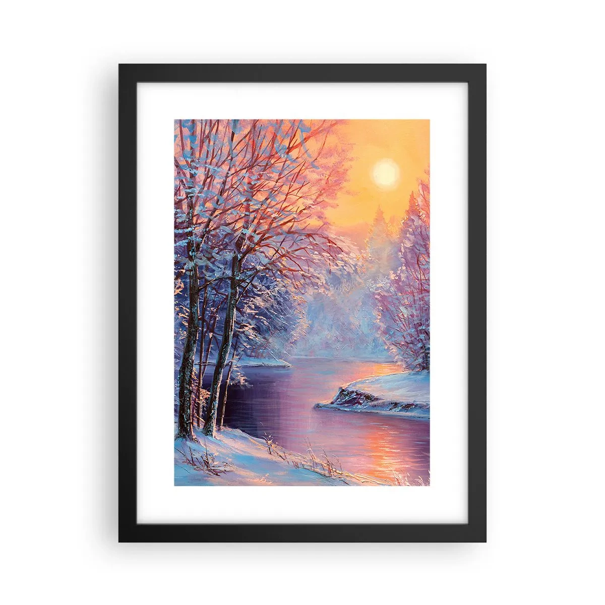 Affiche dans un cadre noir - Poster - Couleurs d'hiver - 30x40 cm