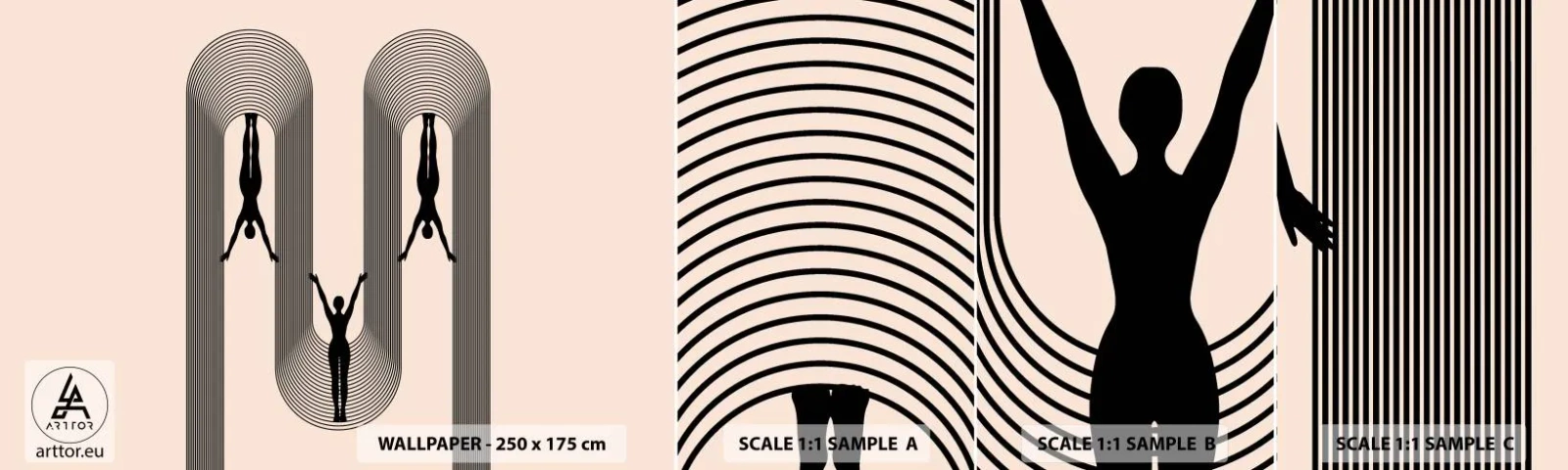 Échantillon de Papier Peint Autocollant Deluxe Sticker - Les jambes en l’air - Surréalisme, Corps, Yoga - 100x30 cm