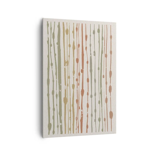 Impression sur toile - Image sur toile - Un motif de lignes aux tons chauds sur un fond clair - 70x100cm - Notation musicale des couleurs - Décoration murale moderne pour le salon et la chambre ARTTOR