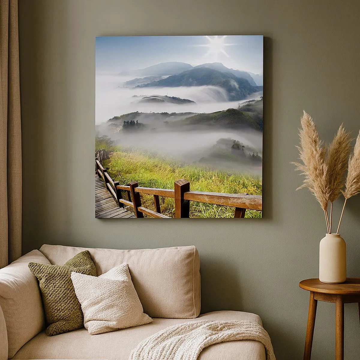 Impression sur toile - Image sur toile - Tissé d'éblouissement et de brouillard - 30x30 cm