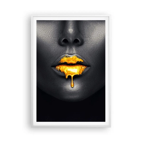 Affiche dans un cadre blanc - Poster - Bouche d'or - 70x100 cm