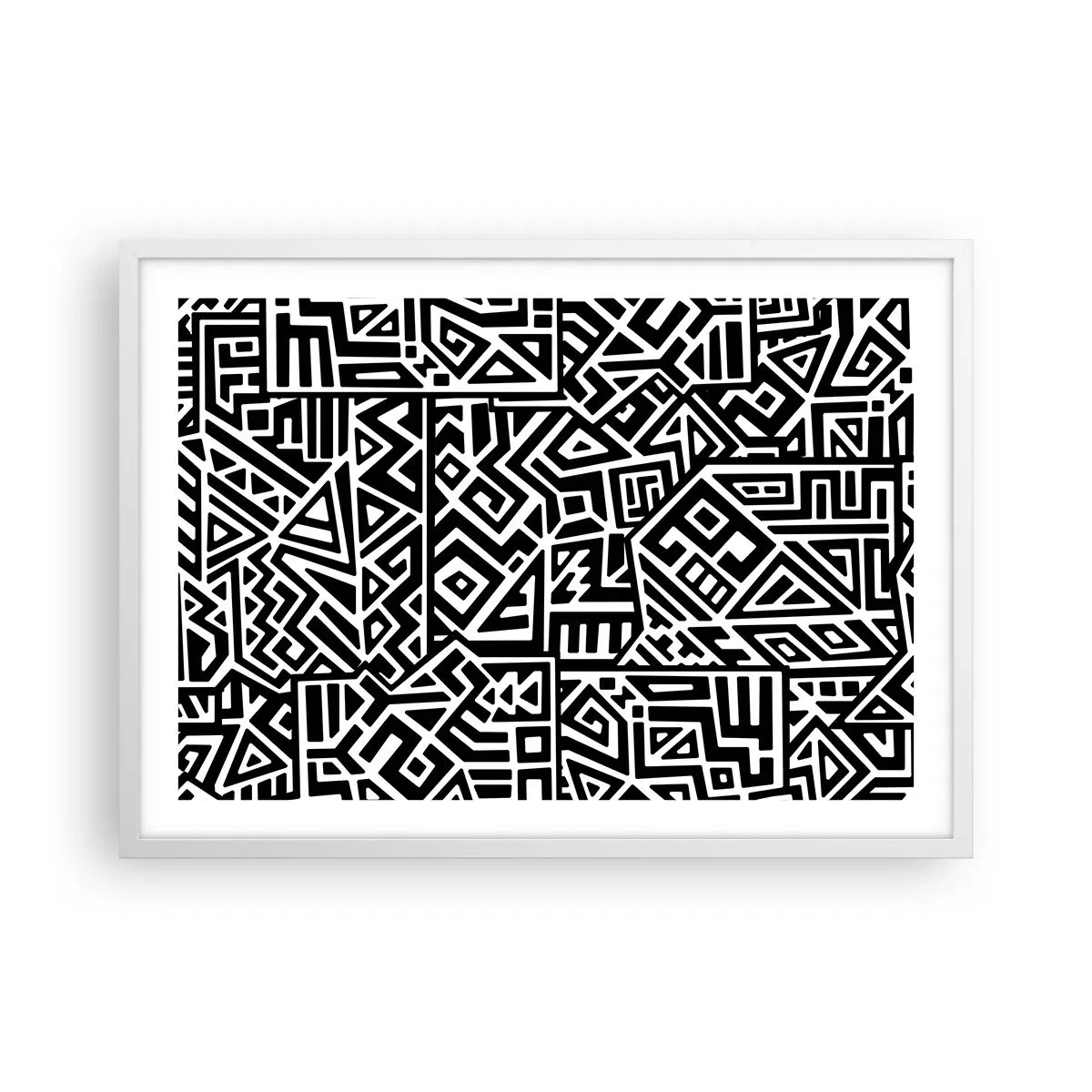 Affiche dans un cadre blanc - Poster - Composition précolombienne - 70x50 cm